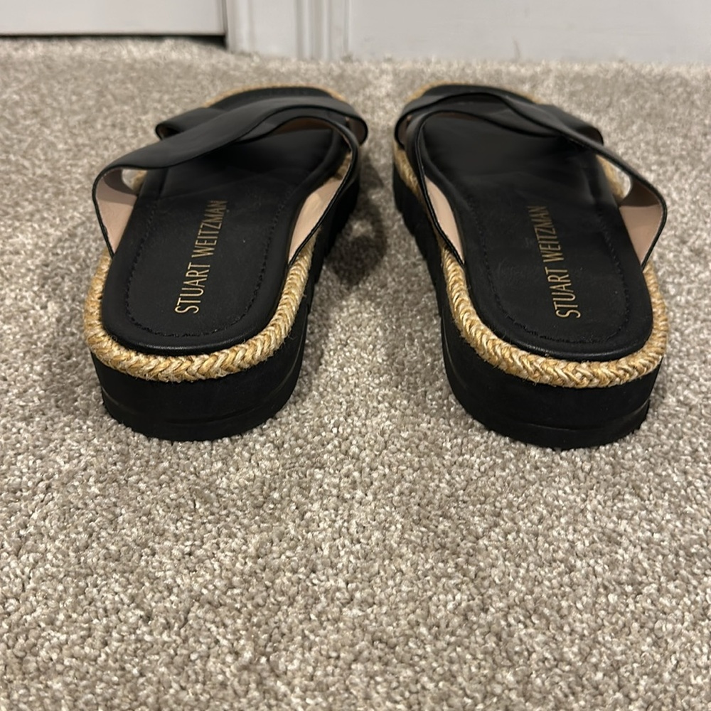 Stuart Weitzman Women’s Roza Lift Slides Sandals Size 10.5 Leather Luxury EUC - Picture 3 of 8